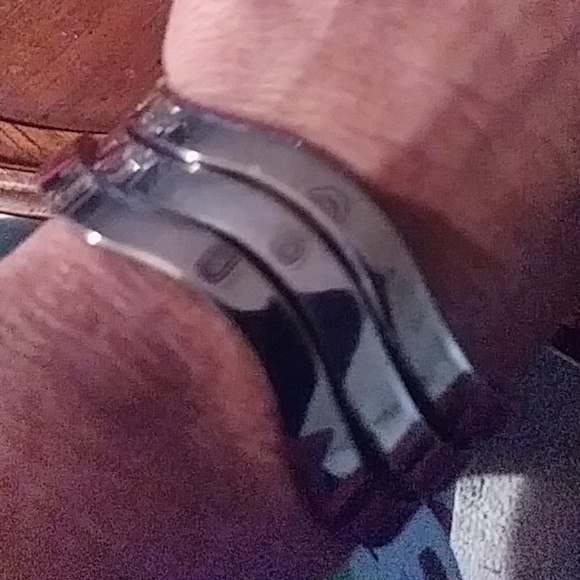 SALE!Vintage S.S. wavy oval shaped 925 hinged bangle bracelet 1 ONLY LEFT! - Picture 7 of 8